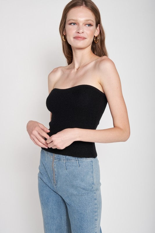 Soft Contoured Sweater Tube Top