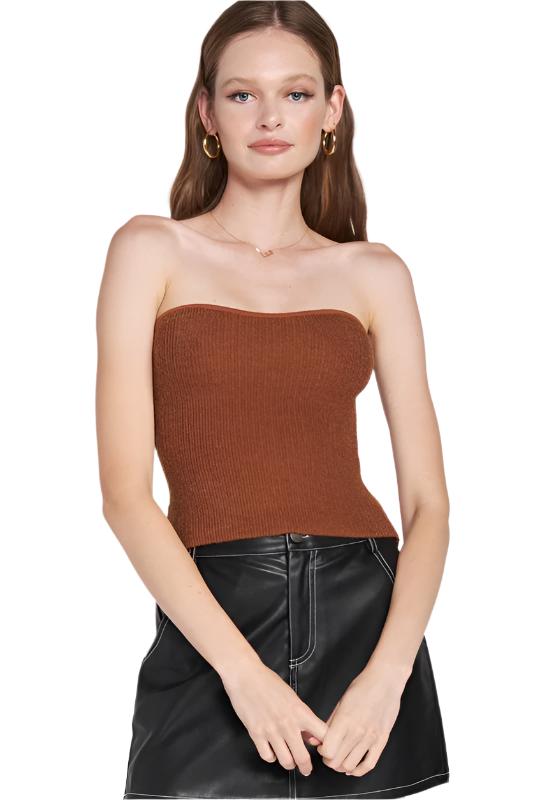 Soft Contoured Sweater Tube Top