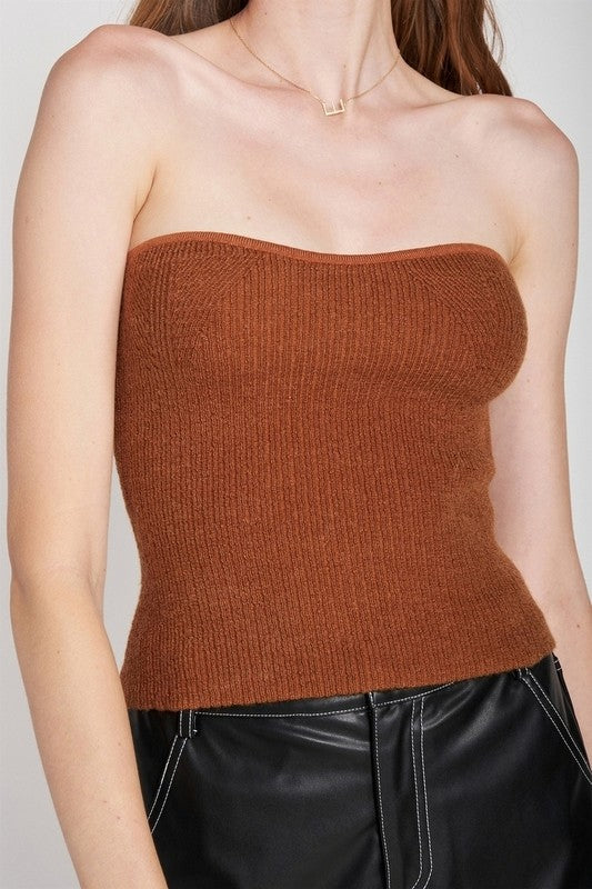 Soft Contoured Sweater Tube Top