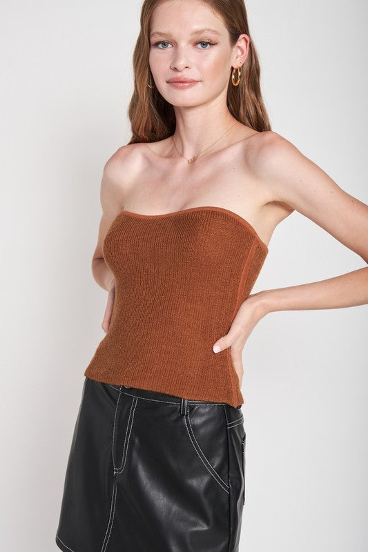 Soft Contoured Sweater Tube Top