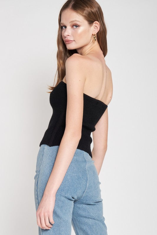 Soft Contoured Sweater Tube Top