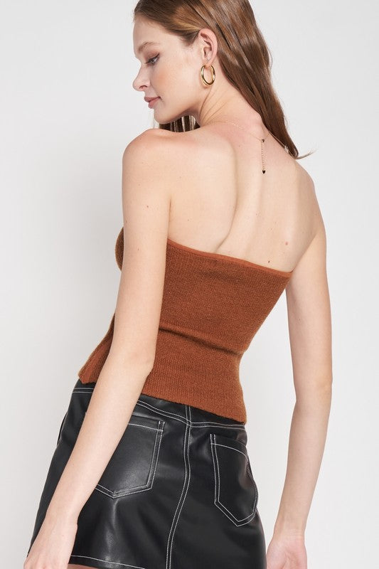 Soft Contoured Sweater Tube Top