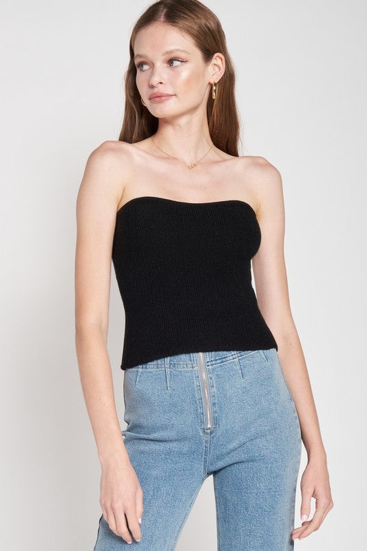 Soft Contoured Sweater Tube Top