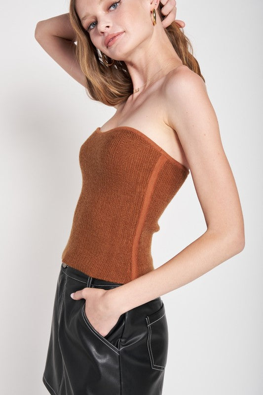 Soft Contoured Sweater Tube Top