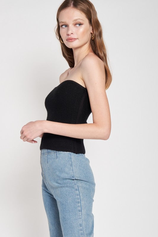 Soft Contoured Sweater Tube Top