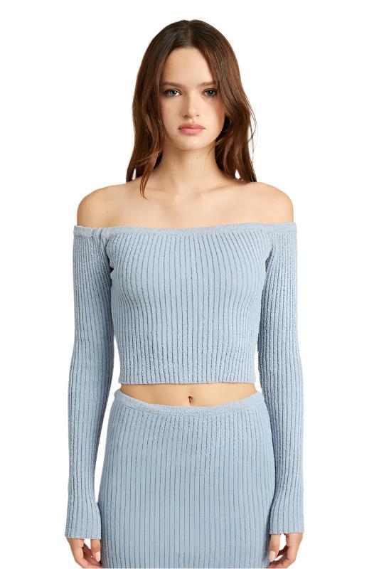 Long Sleeve Off Shoulder Sweater Top