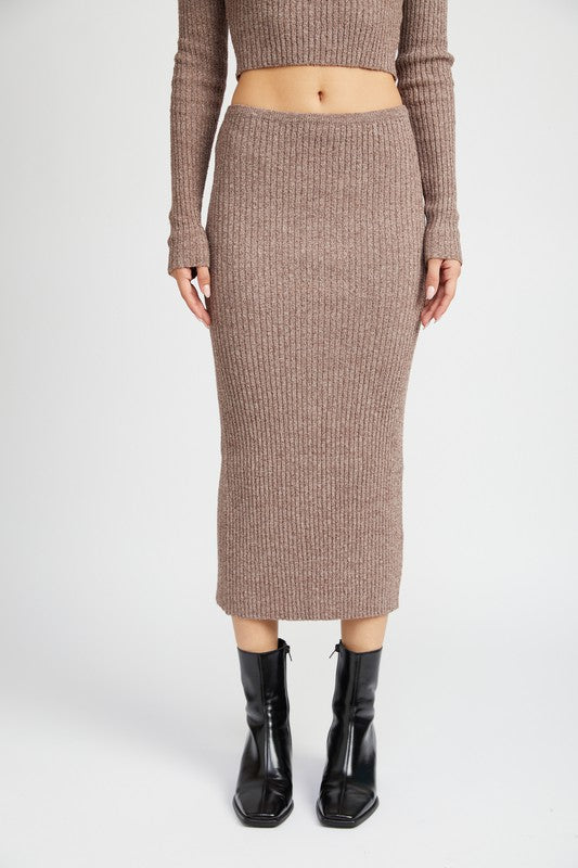 Sweater Maxi Skirt w/ Back Slit