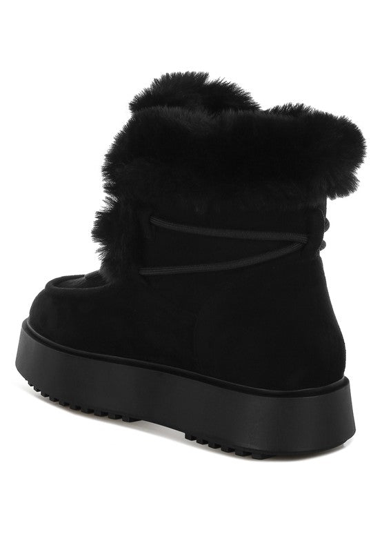 Plush Microfiber Platform Boots