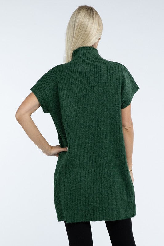 Short Sleeve Sweater Dress w/ Pocket