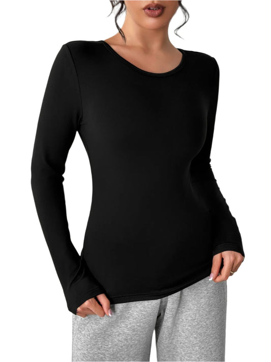 Round Neck Long Sleeve Layering Top