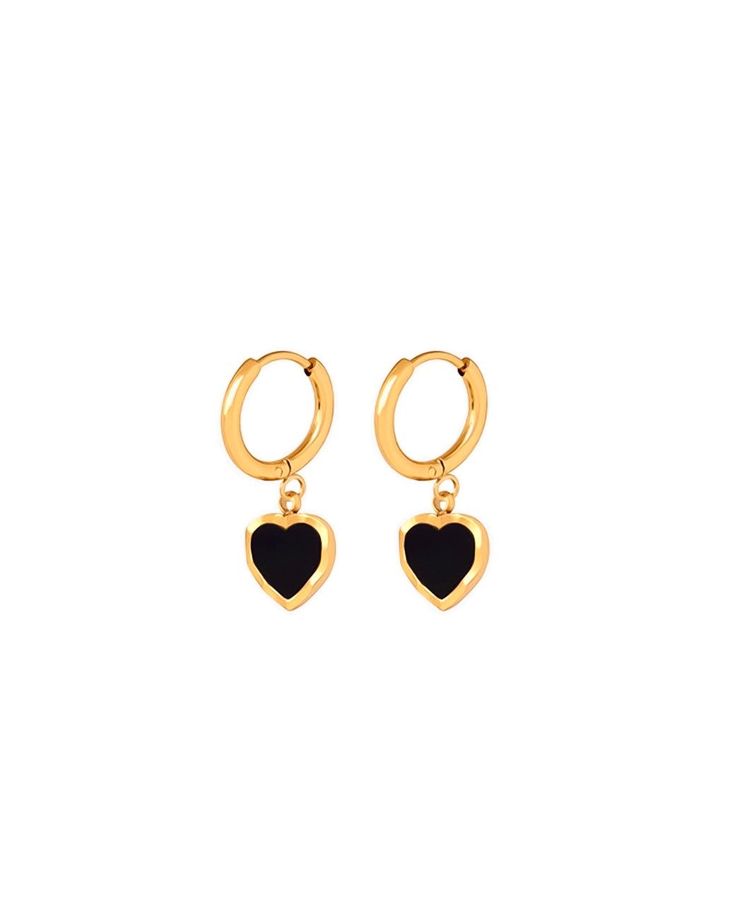 18 Karat Gold-Plated Hoop & Heart Earrings