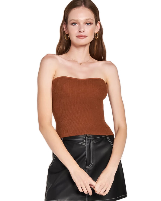 Soft Contoured Sweater Tube Top