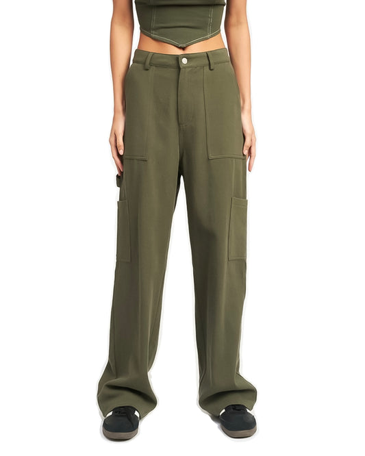 100% Cotton Low Waist Cargo Pants