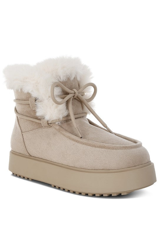 Plush Microfiber Platform Boots