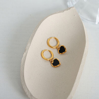 18 Karat Gold-Plated Hoop & Heart Earrings