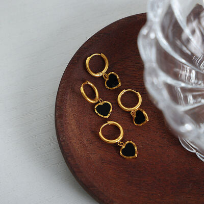 18 Karat Gold-Plated Hoop & Heart Earrings