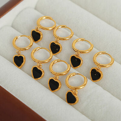 18 Karat Gold-Plated Hoop & Heart Earrings