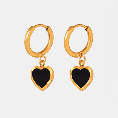 18 Karat Gold-Plated Hoop & Heart Earrings