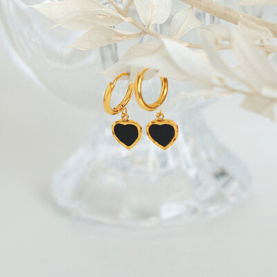 18 Karat Gold-Plated Hoop & Heart Earrings