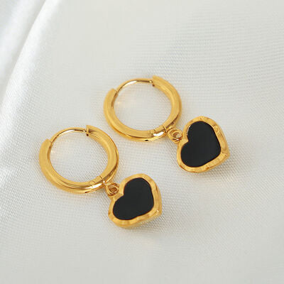 18 Karat Gold-Plated Hoop & Heart Earrings